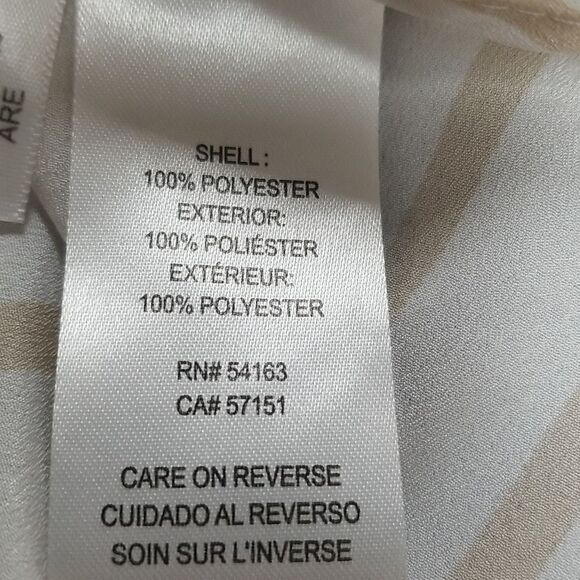 Calvin Klein Striped Zipper V-neck Roll Tab Blouse XL - Picture 5 of 6